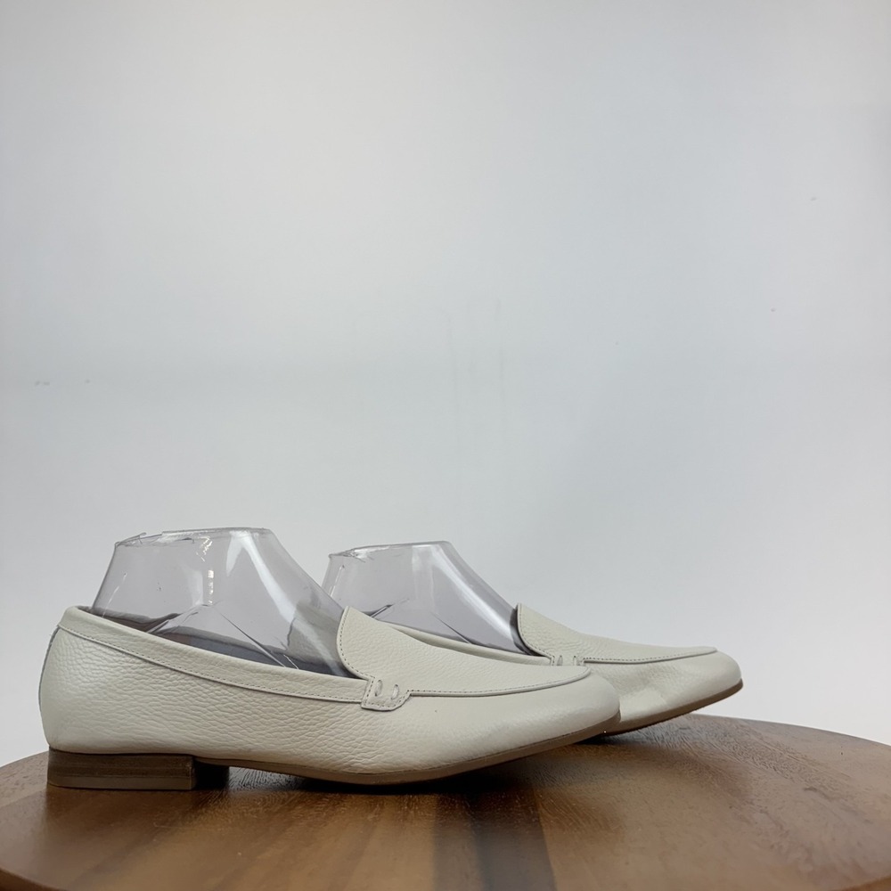 Womens Marc Fisher Docida White Leather Comfort Casual Loafers Size 8.5 M GUC